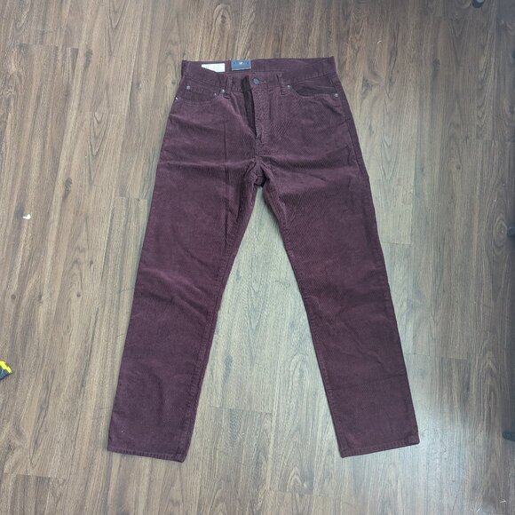 NWT GAP 90s Original Straight Fit Corduroy Pants Dark Marroon Midrise 31w 30 ins - Picture 1 of 4